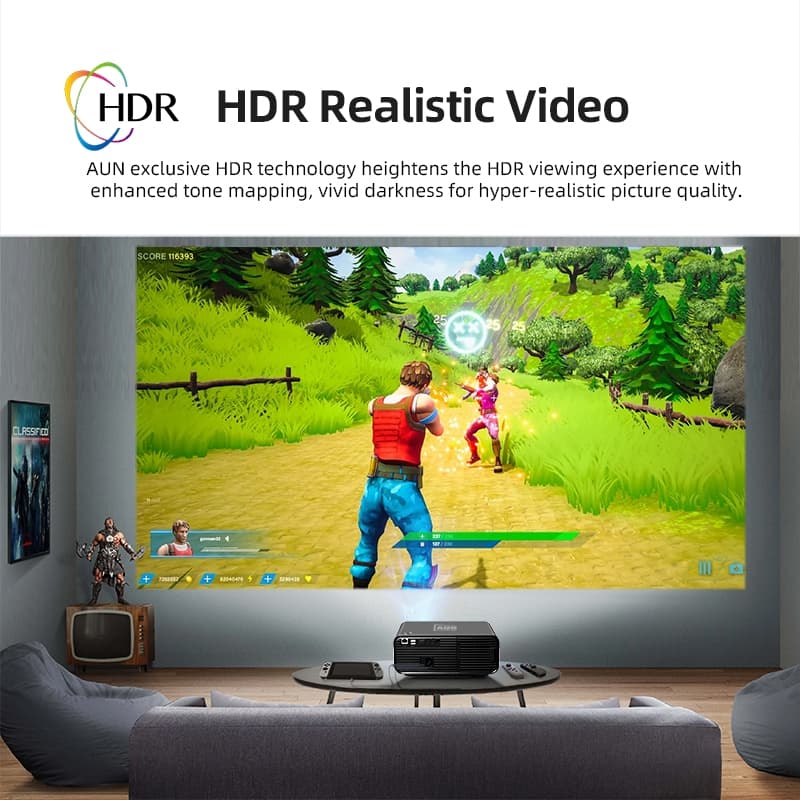 AUN U001 4K 18000 Lumens Portable Home Theater LED HD Digital Projector (EU Plug) — detail 4