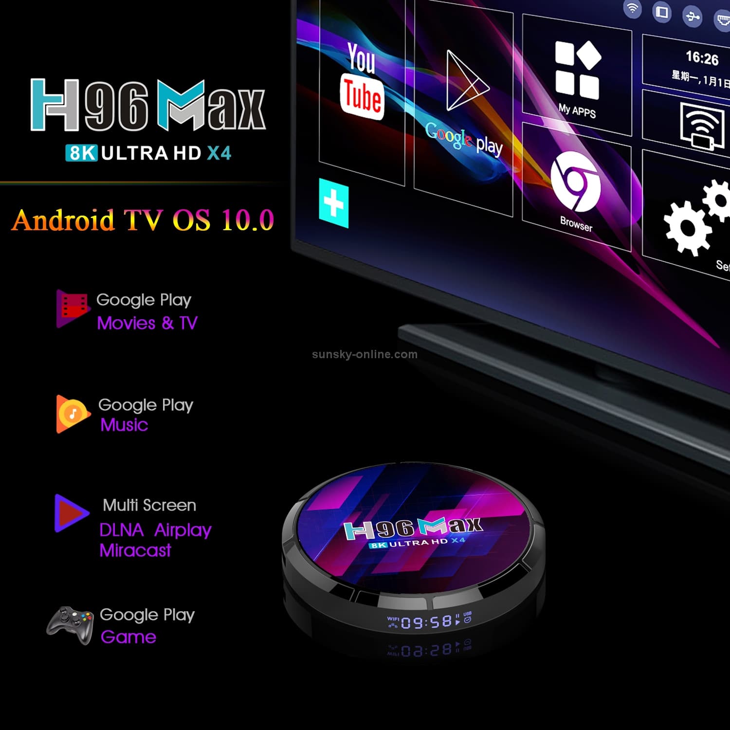 H96 Max 8K Android TV Box — 4GB/32GB (EU Plug) — detail 6