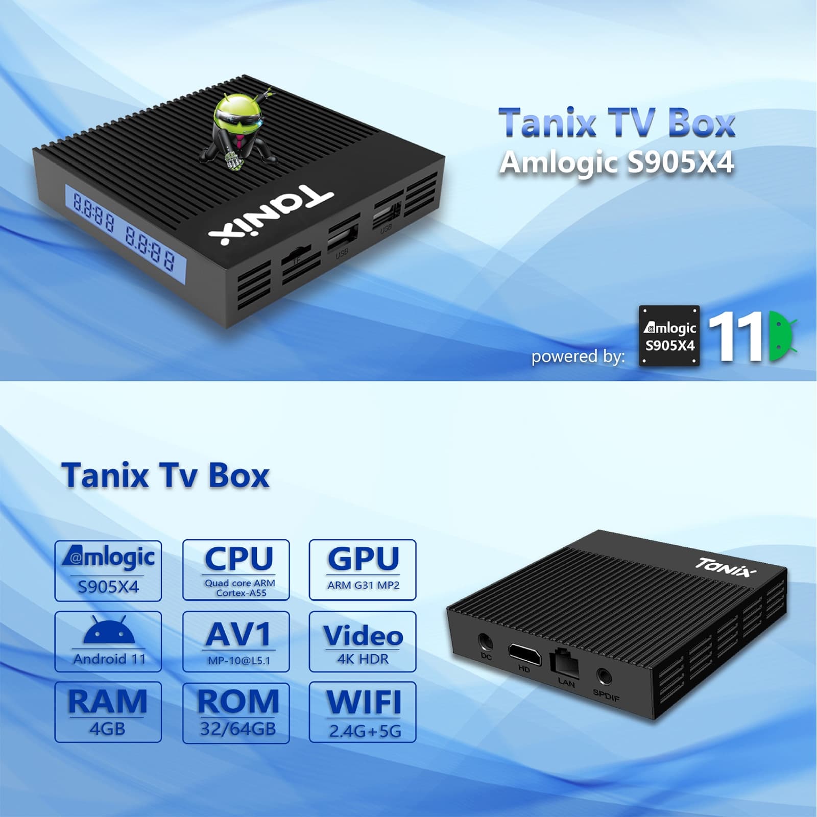 Tanix X4 Android 11 Smart TV Box — 4GB+32GB (EU Plug) — detail 3