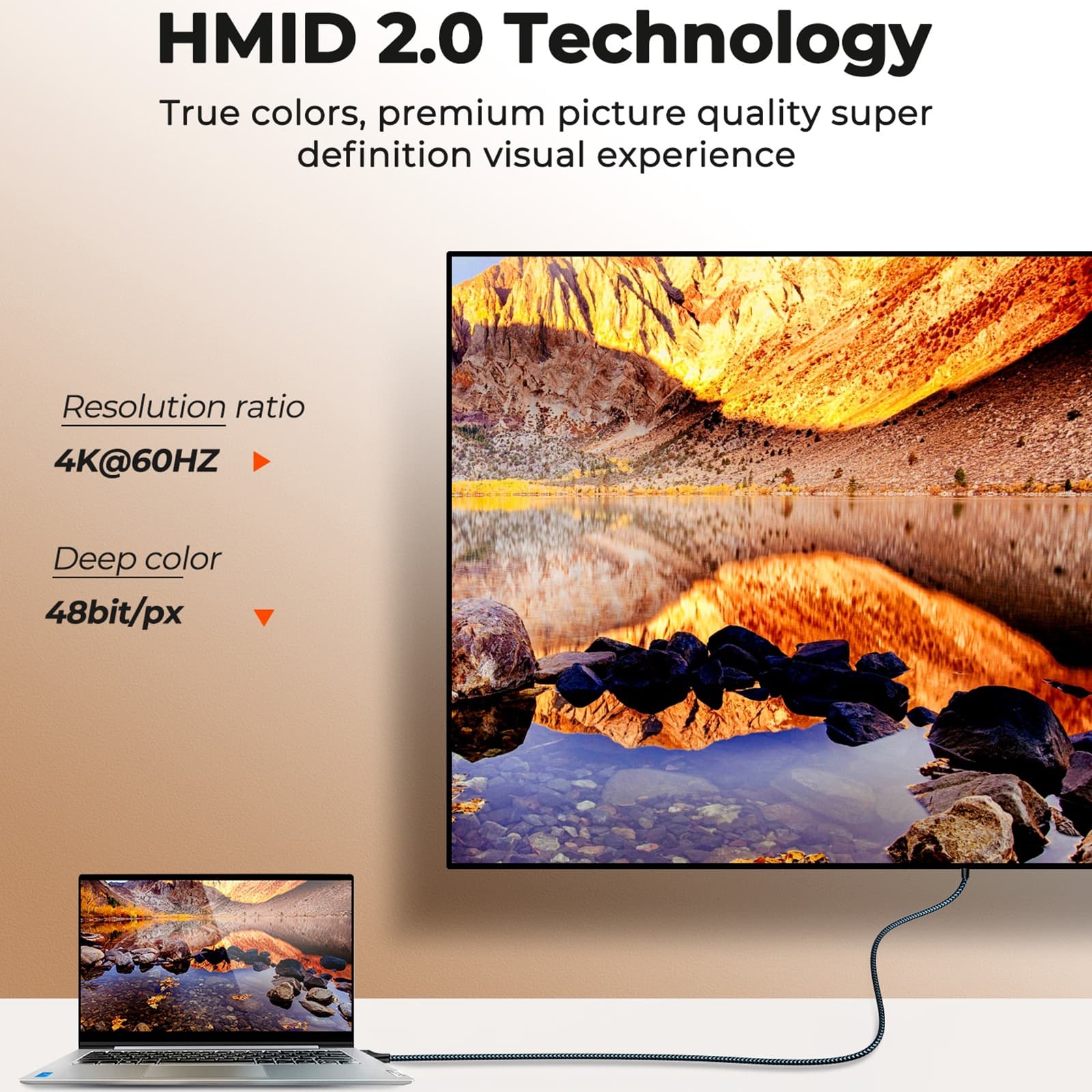 JOYROOM SY-20H1 4K 60Hz HDMI to HDMI Adapter Cable — detail 4